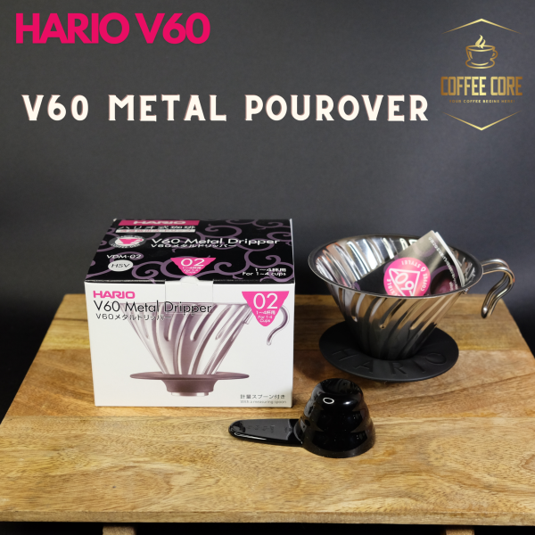 Picurător Hario V60-02 din oțel inoxidabil